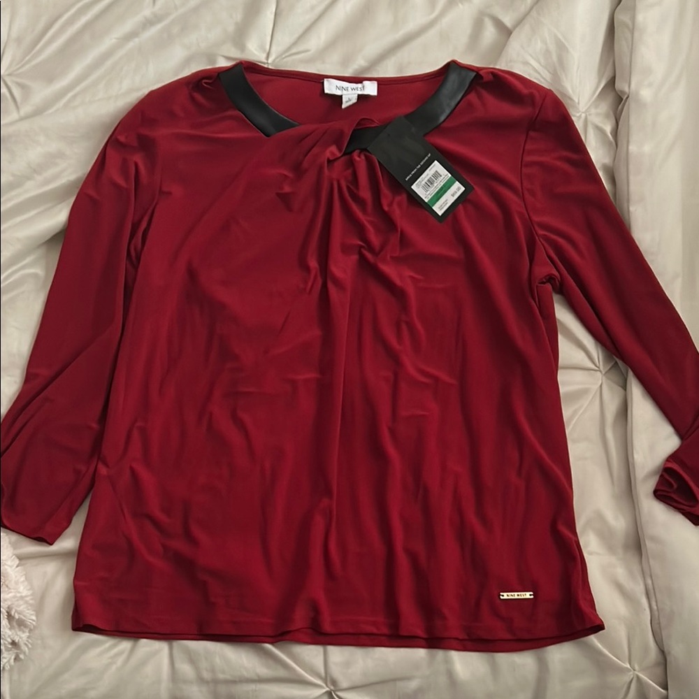 Red Women's Top with Black Accents
